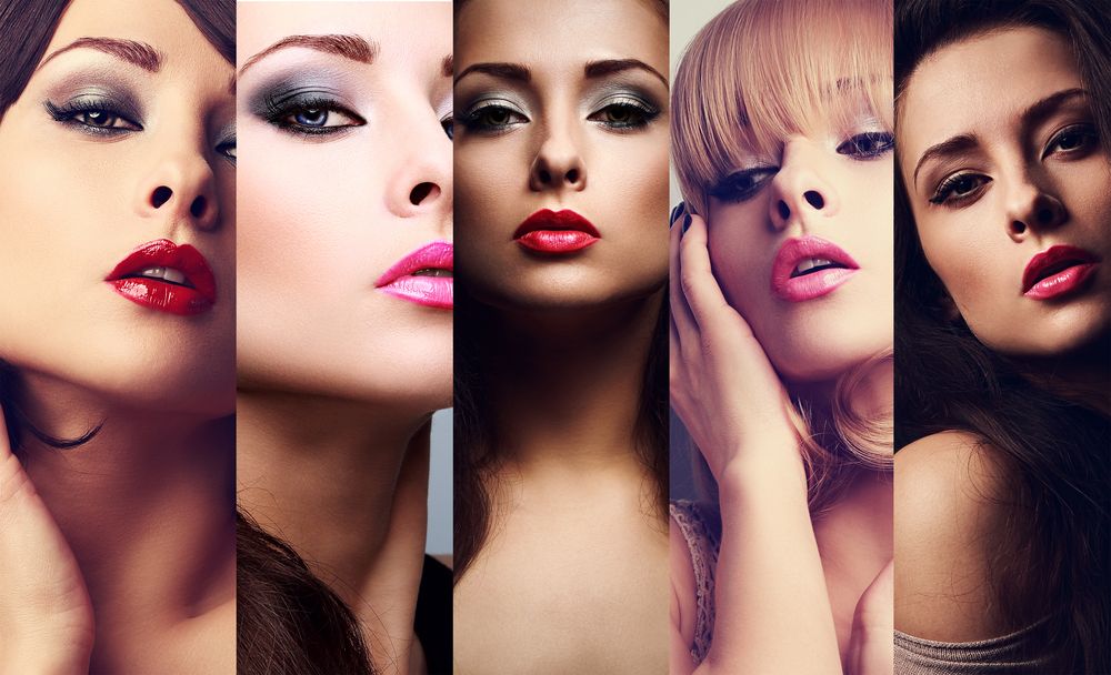Foto de mujeres con diferentes tipos de maquillaje
