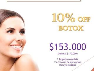 Botox 2 a 3 zonas $153.000