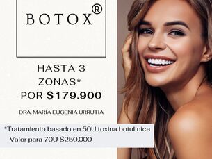 Botox (Frente, Entrecejo y Patas de Gallo) desde $179.900